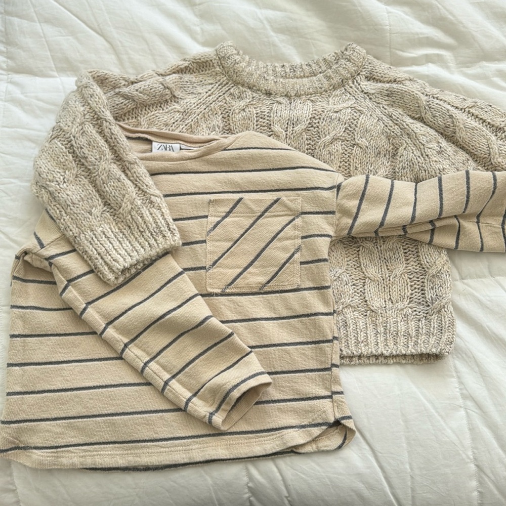Zara Boy’s 2-3 bundle - long sleeve tee and fisherman sweater